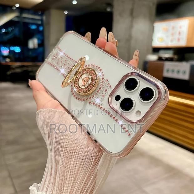 Watch Shape Rhinestone Decor Tpu Case for iPhone 14 - 16 Pro Max -Pink photo 2