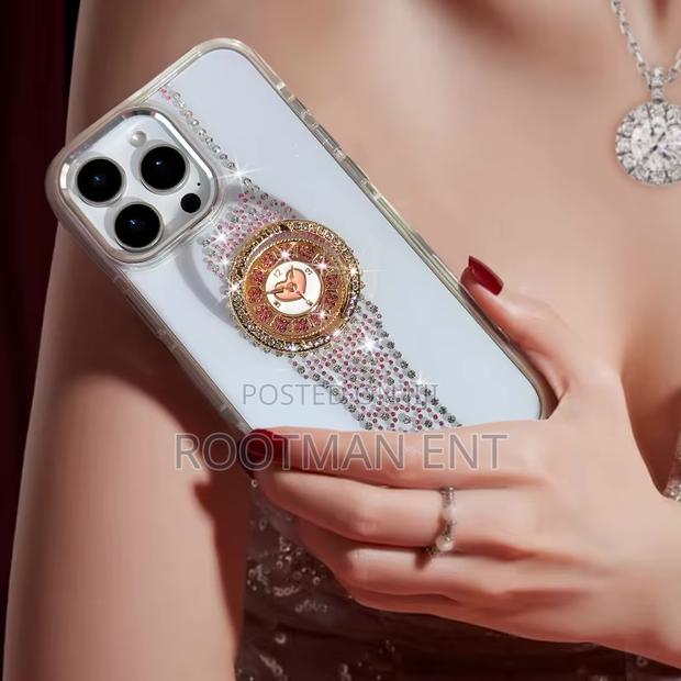 Watch Shape Rhinestone Decor Tpu Case for iPhone 14 - 16 Pro Max -Pink photo 3