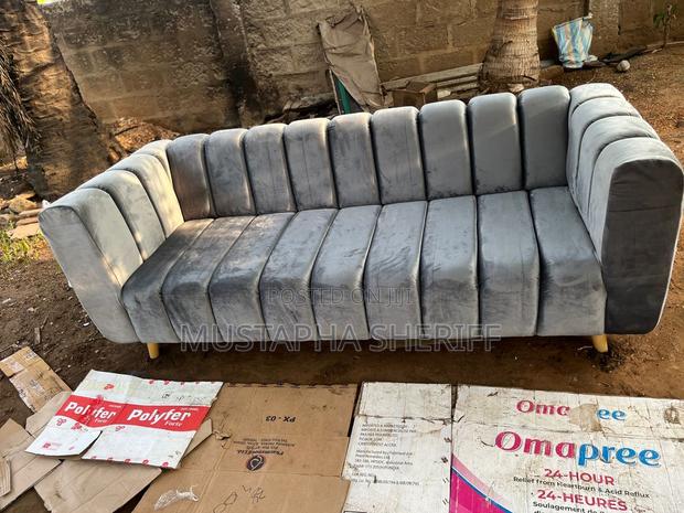 The Signature Channel-Tufted Velvet Sofa in Elegant Storm Grey photo 2