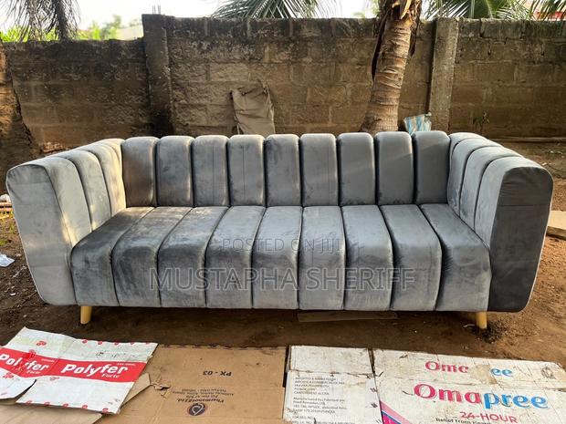 The Signature Channel-Tufted Velvet Sofa in Elegant Storm Grey photo 3