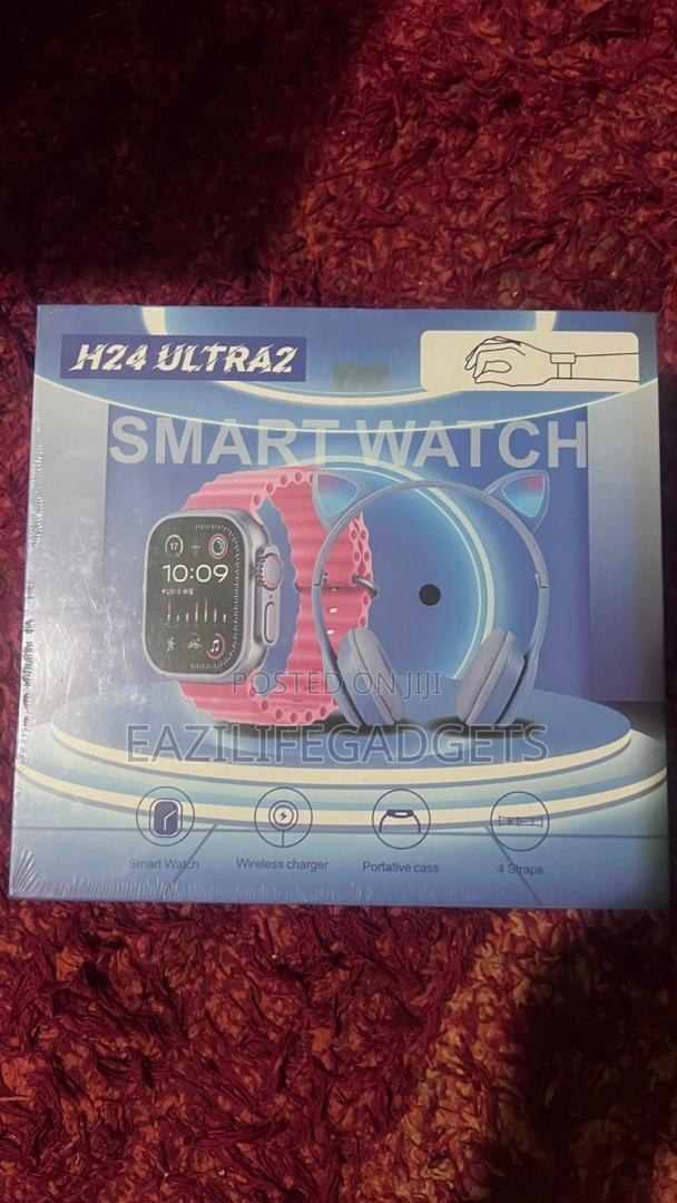 H24 Ultra 2 Headphones and Smart Watch Set