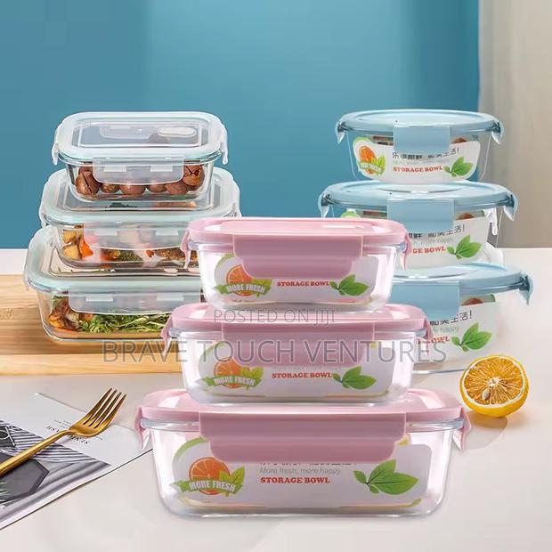 3 Piece Borosilicate Glass Lunch Box Microwave-Safe · Photo 4