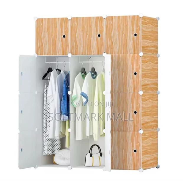 12 Cubes Plastic Wardrobe- Brown · Photo 2