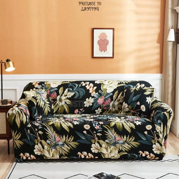 Geometric Orange Sofa Covers photo 2