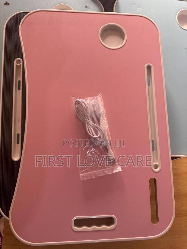 Laptop Table Pink And Black With Lamp, Mini Fan And Mini Power Bank photo 3