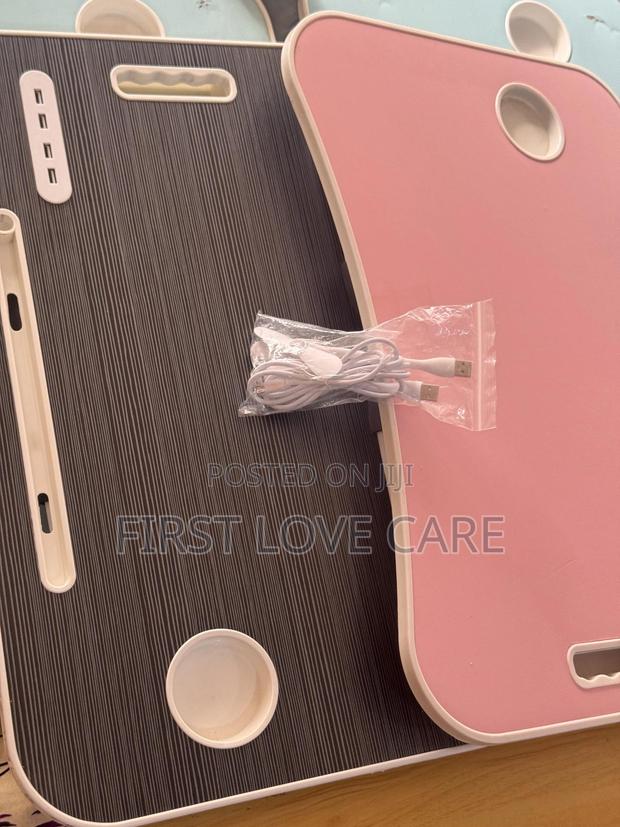 Laptop Table Pink And Black With Lamp, Mini Fan And Mini Power Bank photo 6