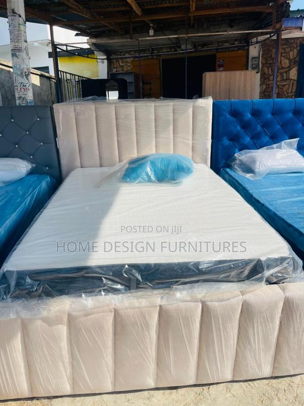 Cream Pattern Bed Frame
