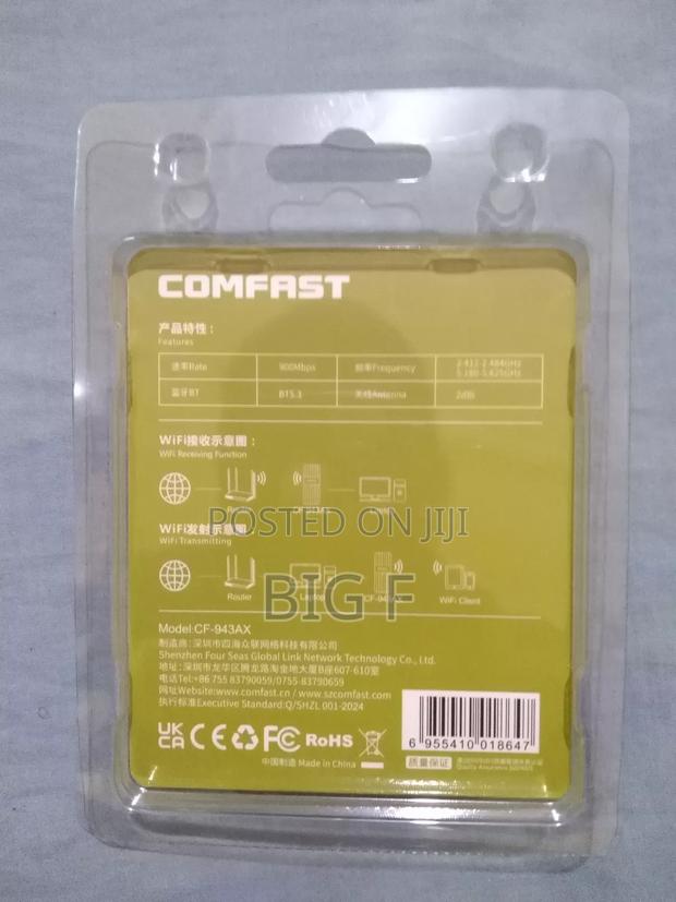 Comfast 900mbps Dual Band Usb Wifi 6 Adapter + Bt5.3 2 In 1 Usb Dongle photo 5
