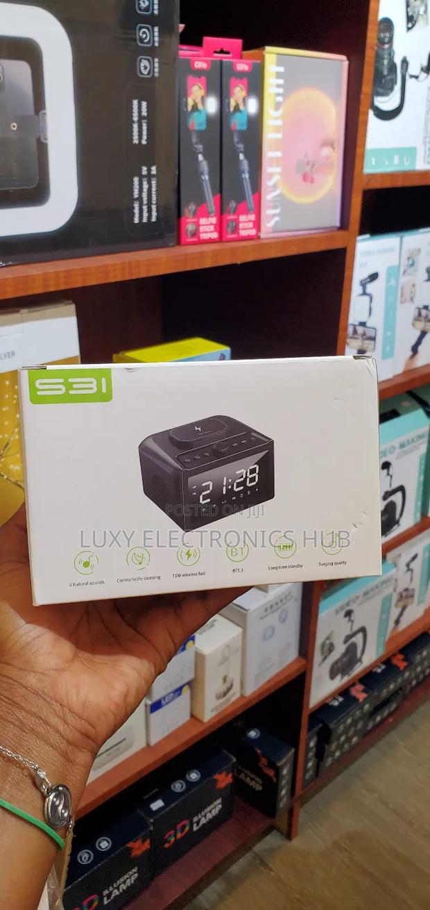 Bluetooth Speaker With Alarm Clock and Wireless Charger photo 4