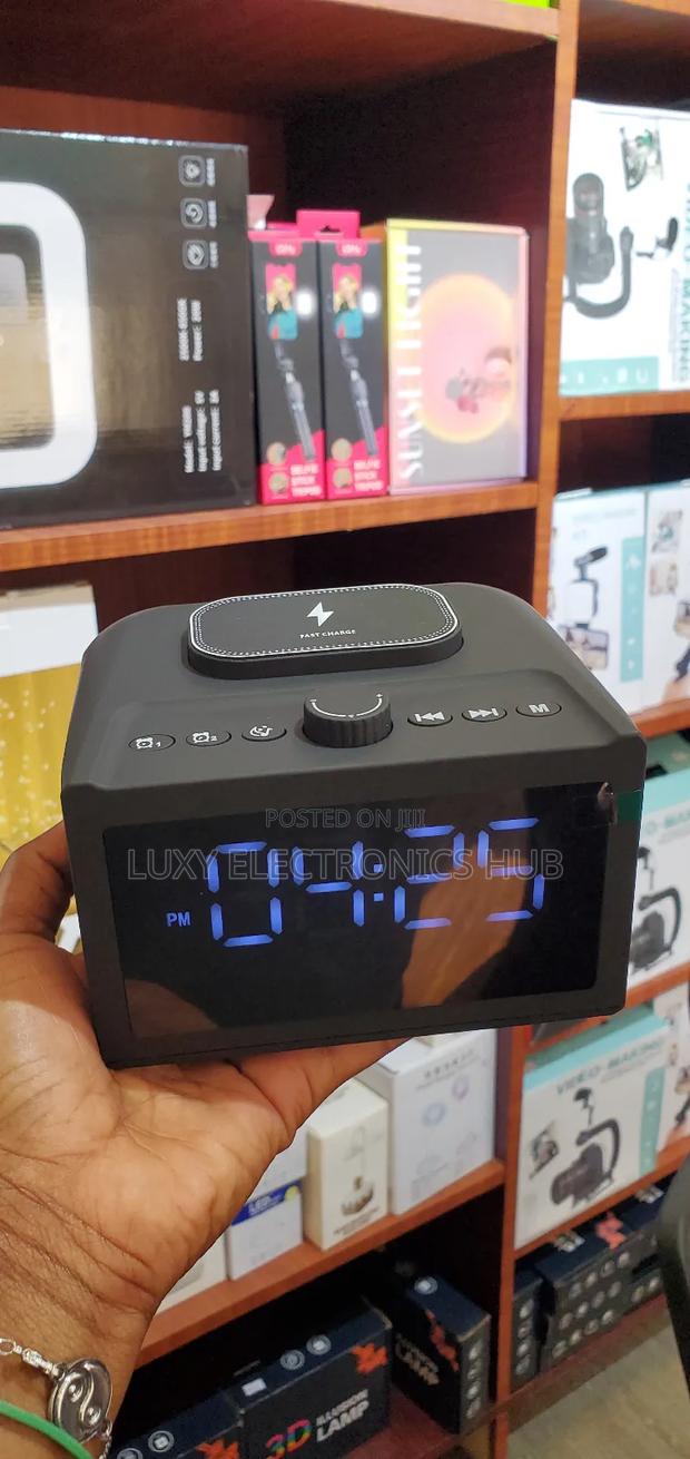 Bluetooth Speaker With Alarm Clock and Wireless Charger photo 3