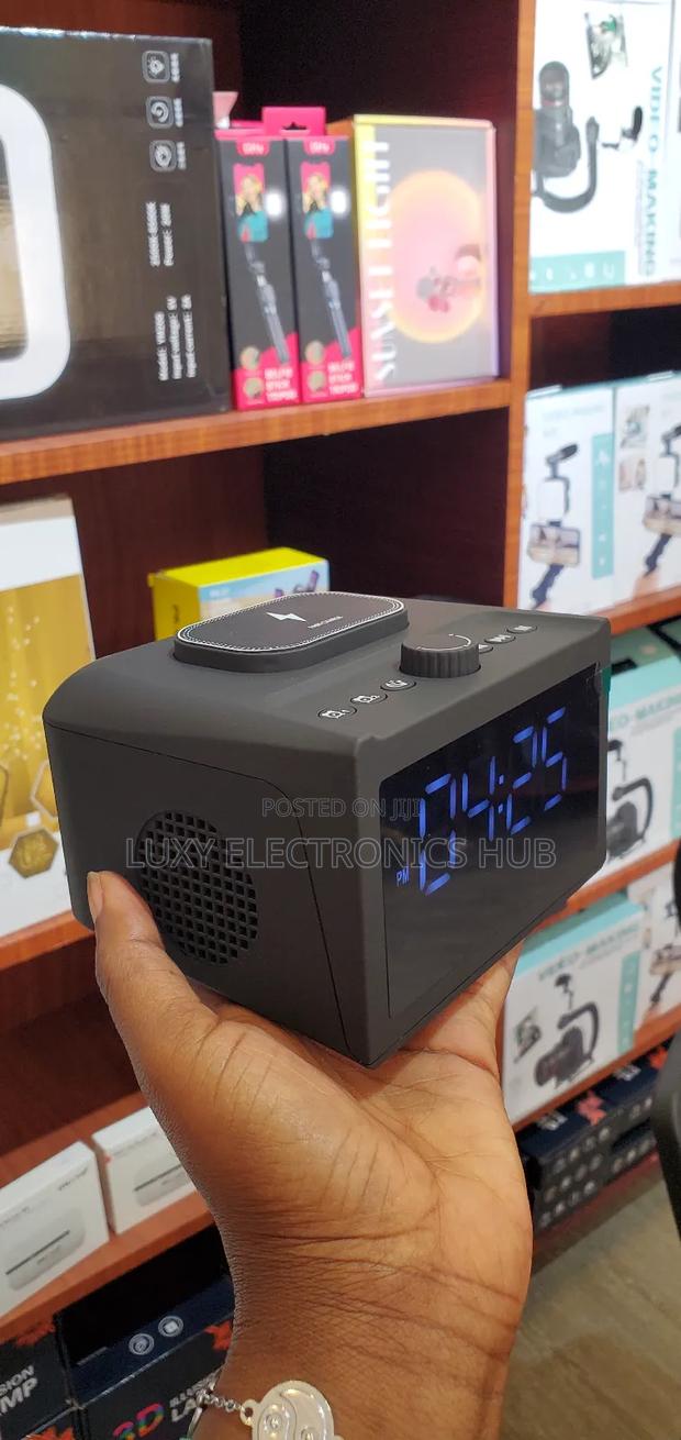 Bluetooth Speaker With Alarm Clock and Wireless Charger photo 2