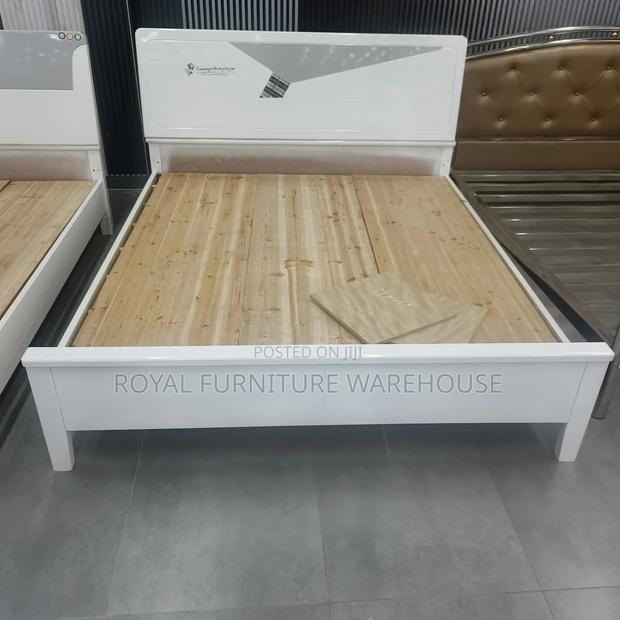 Modern White Wooden Queen Size Bed Frame · Photo 2