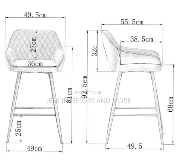 Bar Stools Set of 2( Pecca )Grey photo 2
