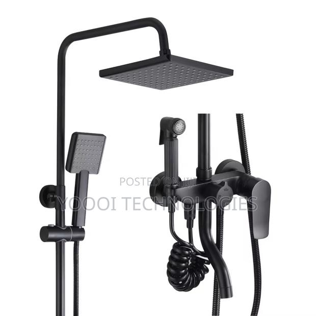 Glossy Black 4in 1 Shower Set