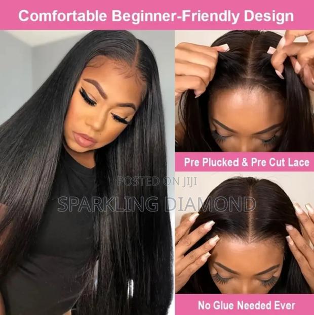 14” Glueless Human Hair Wig – Soft, Natural Easy to Wear photo 3