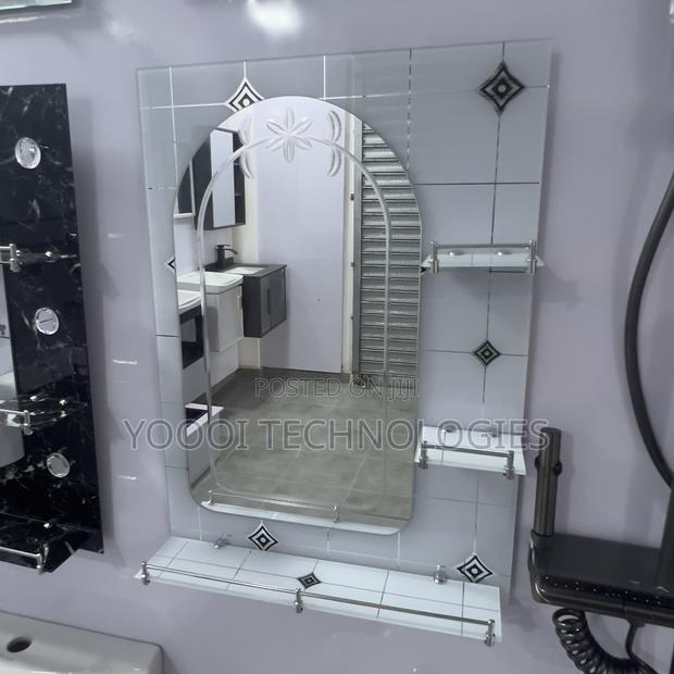 70x50 Bathroom Mirror With Racks