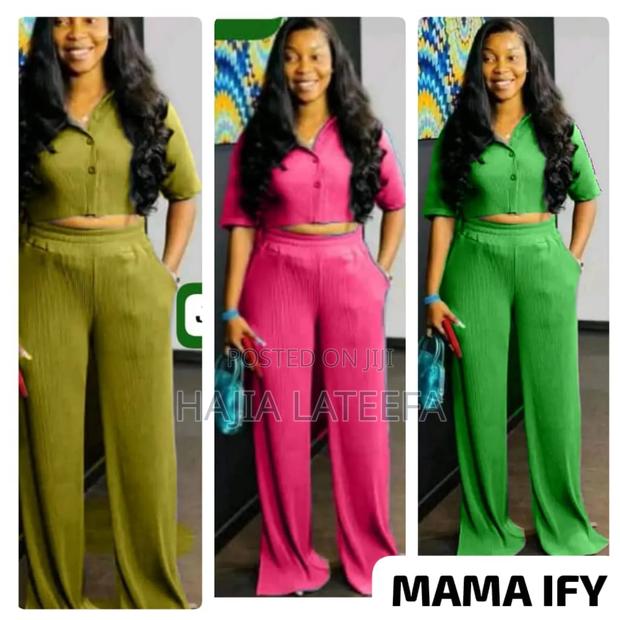 All Size Stretchy Crop Top and Trousers