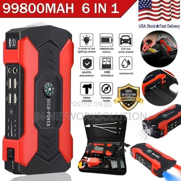 High Power Portable Car Jump Tyre Air Compressor - 99,800 Mah - 1000a photo 2