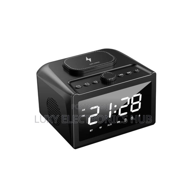 Bluetooth Speaker With Alarm Clock and Wireless Charger