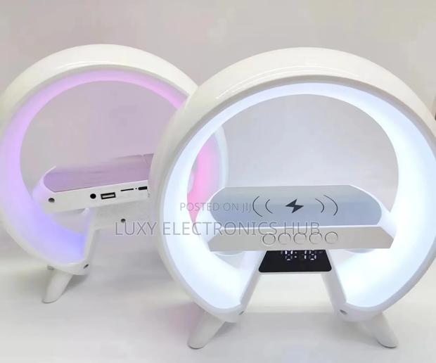 Colorful Led Speaker With Wireless Chargin and Alarm Clock photo 2