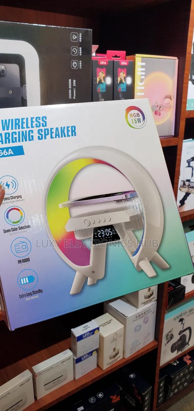 Colorful Led Speaker With Wireless Chargin and Alarm Clock photo 3