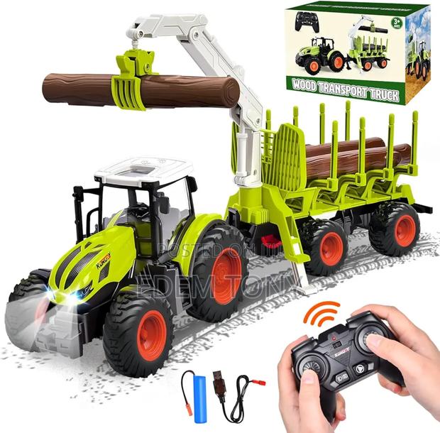 Wood Transport Truck- Remote-Control Tractor Toy Set photo 2
