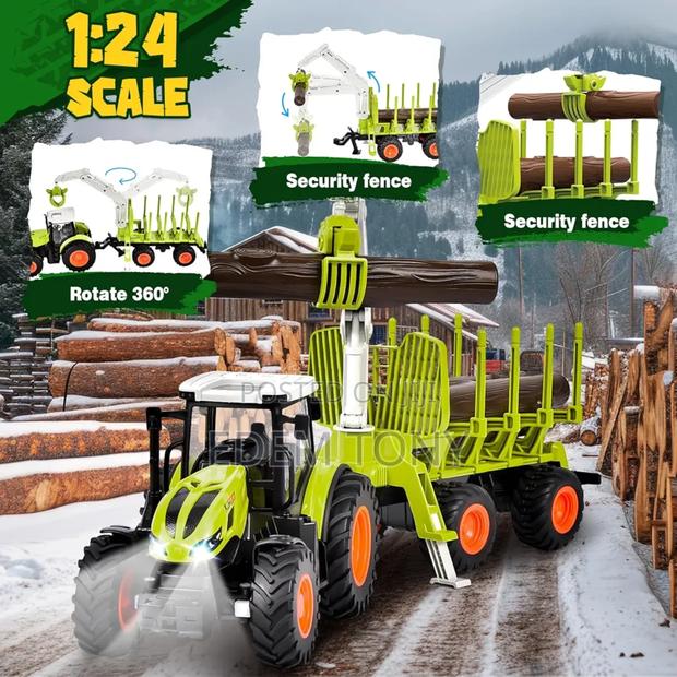 Wood Transport Truck- Remote-Control Tractor Toy Set photo 4