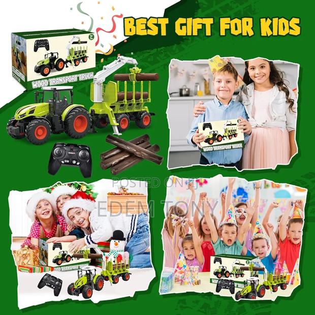 Wood Transport Truck- Remote-Control Tractor Toy Set photo 5
