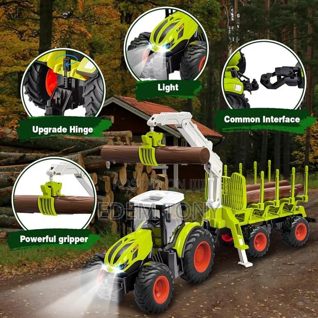 Wood Transport Truck- Remote-Control Tractor Toy Set photo 7