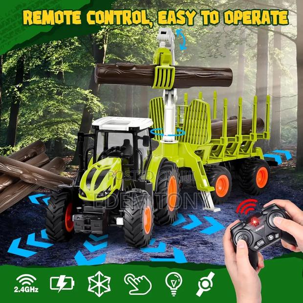 Wood Transport Truck- Remote-Control Tractor Toy Set photo 8