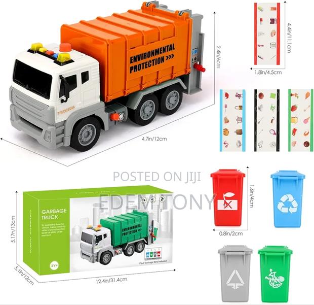 Friction-Powered Toy Sanitation Truck Designed for Kids photo 3