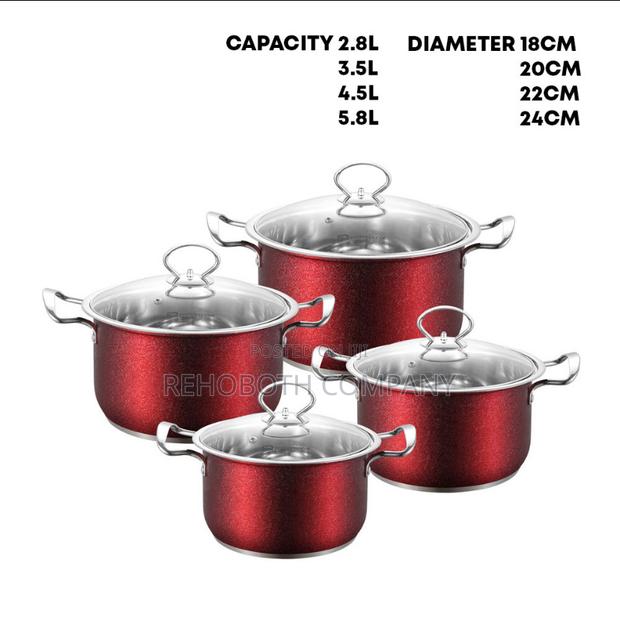 Epoque Stockpot Red 4pc Set photo 2