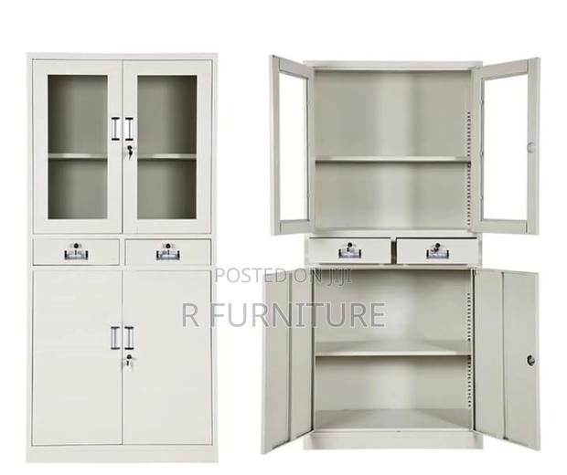 Cabinet With Each Glass and Drawers for Office
