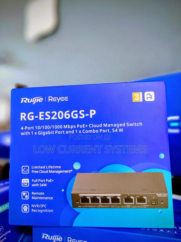Ruijie Rg-Es206gs-P Poe+ Switch Cloud Managed 54w Gigabit Switch photo 2