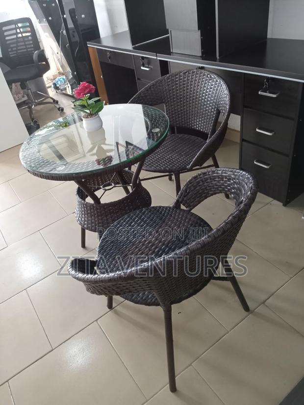 Cute Wooven Dining Set With Plain Glass Table · Photo 2