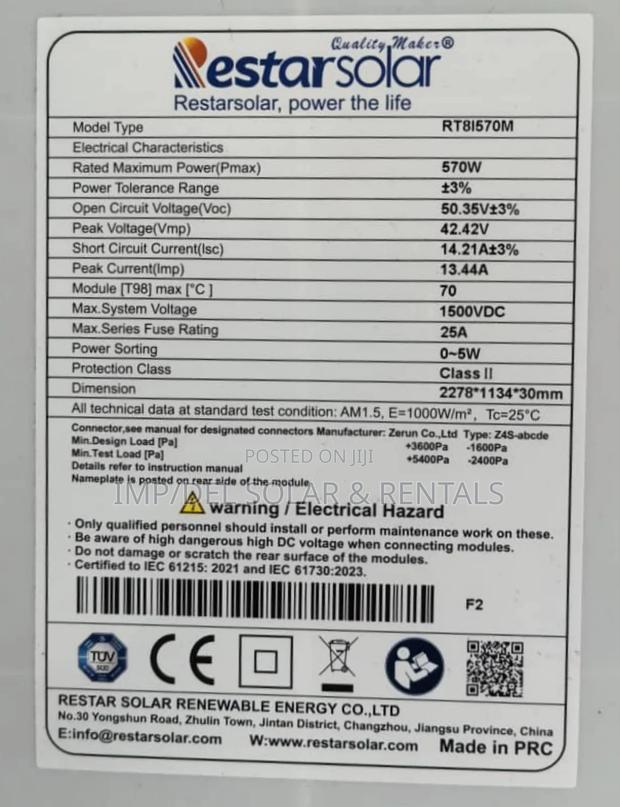 570watts Mono Solar Panel For Sale photo 2