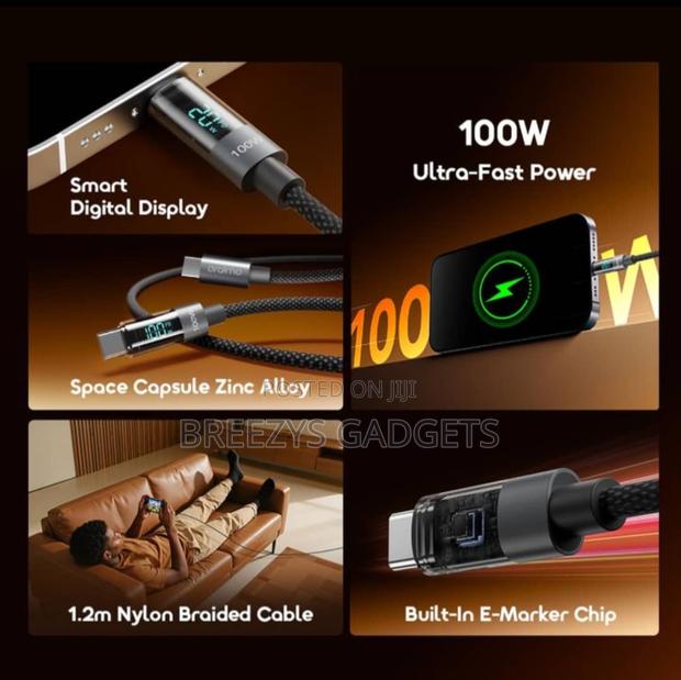 Oraimo Digiline 100 Watts Type C to C Data Cable With Display photo 6