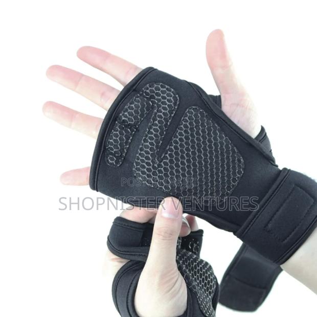 1 Pair Weight Lifting Gloves Cross Training Non-Slip Silicone Padding photo 3