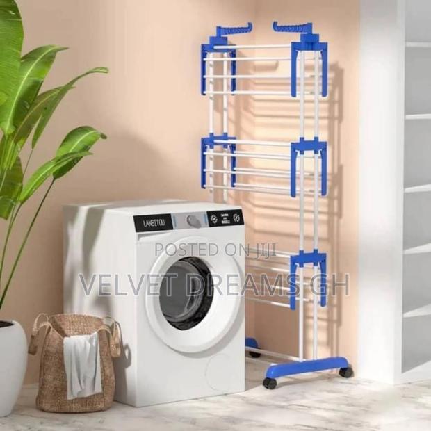 3-Layer Foldable Portable Practical Clothes Drying Rack photo 4