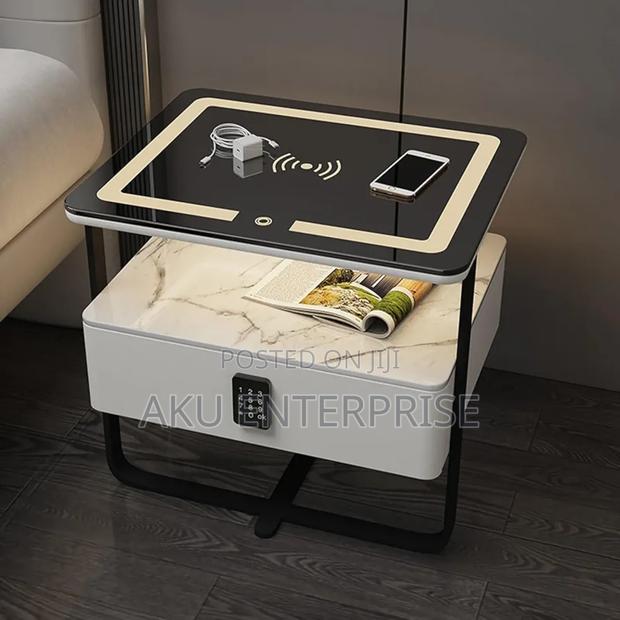 Modern Bedside Table With Password, Smart Side Table With Charger · Photo 4