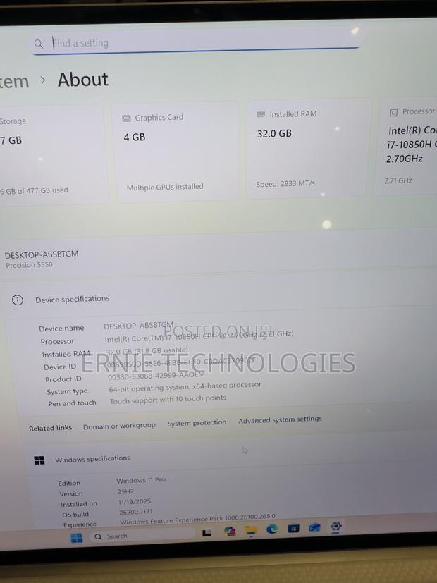 Laptop Dell Precision 5550 32GB Intel Core i7 SSD 512GB photo 13
