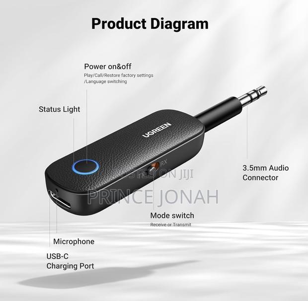 Ugreen Bluetooth Transmitter Receiver Wireless Aux Adapter for Tv, Car photo 5