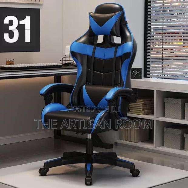 Comfortable Game Chair(Blue and Black)