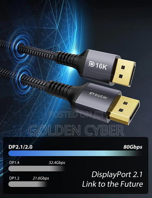 Stouchi Display Port Cable 2.1 2m 80gbps photo 2