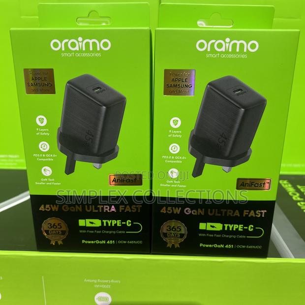 Oraimo Powergan 451 45w Gan Ultra Fast Wall Charger