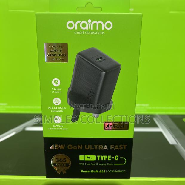 Oraimo Powergan 451 45w Gan Ultra Fast Wall Charger photo 5