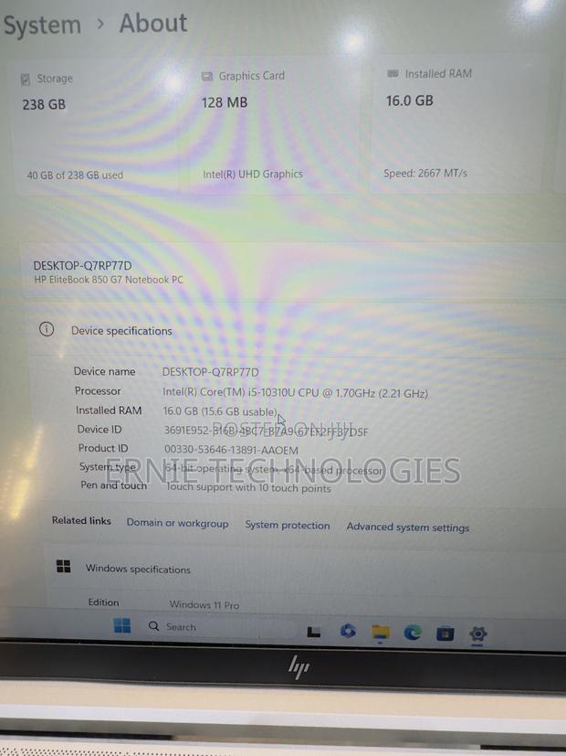 Laptop HP EliteBook 850 G8 16GB Intel Core i5 SSD 256GB photo 8