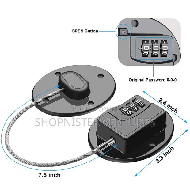 Bs+Steel Wire Refrigerator Window Kids Safety Password Lock Drawer photo 3