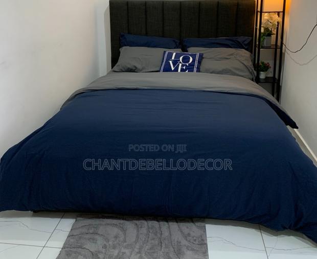 7 In 1 Navy Blue And Dark Grey Removable King Size Duvet Set