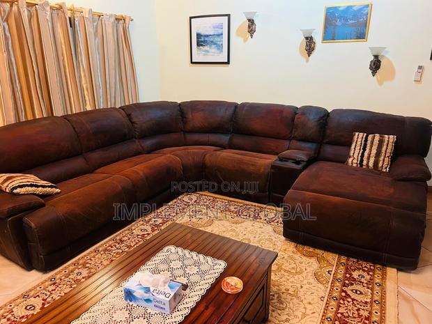 Brown Leather Recliner Sofa